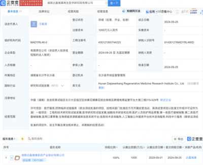 達(dá)嘉維康成立再生醫(yī)學(xué)研究院公司，借力生物質(zhì)能資源數(shù)據(jù)庫(kù)信息系統(tǒng)開啟新征程